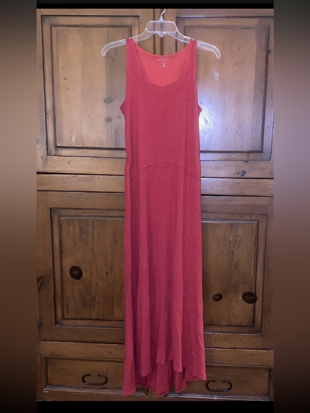 Vintage ATHLETA Koh Tao Y2K Racerback Knit Maxi Dress-Red-Medium